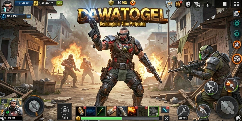 Screenshot gameplay DAWATOGEL menampilkan aksi pertempuran seru dan strategi cerdas.