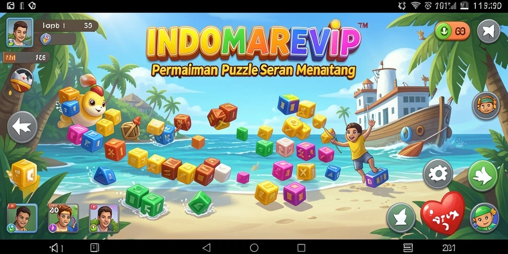 Screenshot utama INDOMAREVIP menampilkan gameplay Puzzle yang penuh tantangan.