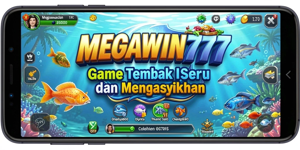 Tampilkan gameplay seru MEGAWIN777 dengan aksi menembak ikan.