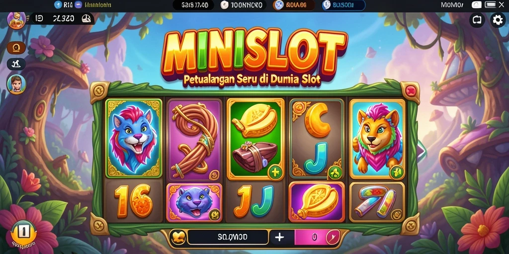 Tampilan gameplay <strong>MINISLOT</strong> yang menampilkan petualangan seru dan karakter menarik.