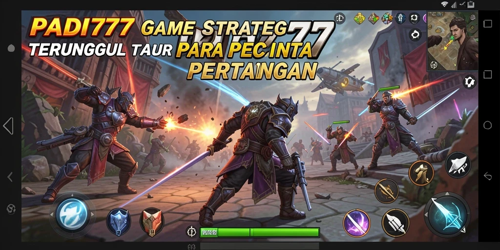 Tangkapan layar menunjukkan momen strategis dalam pertempuran PADI777.